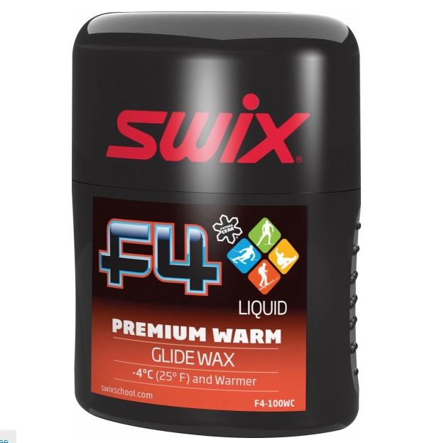 Мазь скольжения SWIX F4 Warm эмульсия (-4 и выше), 100 ml F4-100WC