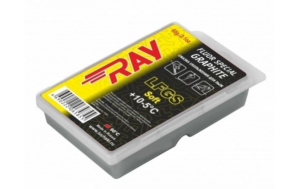 Мазь скольжения RAY Low Fluor с графитом Gsoft (+10-5 C), 60 гр LFGS