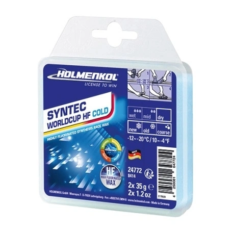 Мазь скольжения HOLMENKOL SYNTEC World Cup HF COLD, (-12-20 C), 2х35г 24772